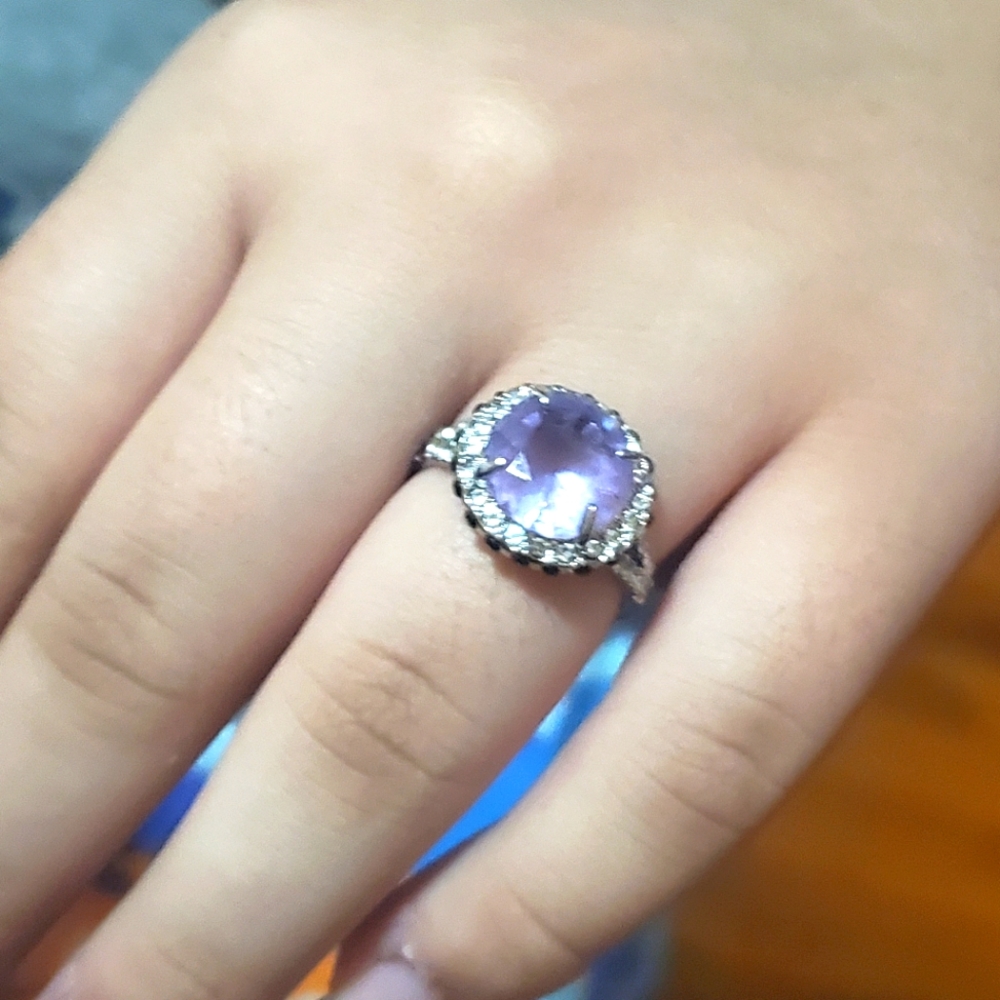 ❤️❤️NEW🍇 AMETHYST SILVER PLATED RING